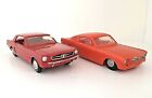 2 Vintage 1965 Plastic Ford Mustang Toy Cars, Processed Plastics & 1 Unk. Brand