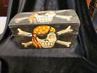 Wooden Black Pirate Chest Box Handmade Skull and Crossbones