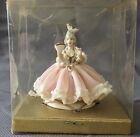Dresden Porcelain Ballerina Figure Pink Alkor? Lace Original Box Chip On Back 3