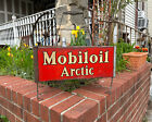 Mobiloil Artic Oil Bottle Rack Tin Signs Carrier MOBIL GAS Advertising Vintage