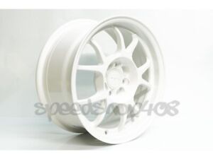 Rota White Taikyu Wheels 15X7 +35 4X100 56.1 Hub Set Of 4 Wheels Integra Civic