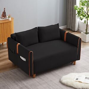 Velvet Convertible Sleeper Sofa Bed Folding Couch Loveseat with Storage Pillows