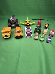 Lot of 13 Hot Wheels & Other Die Cast Cars Trucks Helicopter Plane - Loose