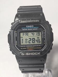 Casio G-Shock Vintage 1545 DW-5600E Black Digital Watch New Battery Damage Case