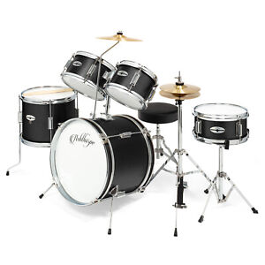 5-Piece Junior Drum Set with Brass Cymbals - Starter Kit