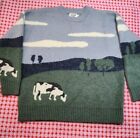 Aelfric Eden Cow Farm Adult Long Sleeve Pullover Sweater Large Thick Ben Jerry