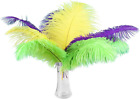 9 Pcs Natural Green Gold Purple Ostrich Feathers 14-16 Inches(35-40Cm) Bulk for