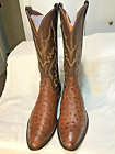 Nocona Brown Ostrich Leather Shaft Mens Western Boot - Style 0520 - Size 12D