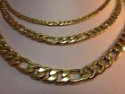 3/5/7MM  STAINLESS STEEL GOLD PLATED FIGARO ROPE CHAIN 16