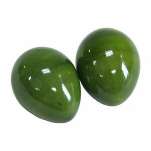 Green Wooden Egg Shakers, Pair