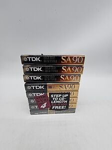7 Pack TDK SA90 Type II High Bias NOS Sealed + Bonus SA-X100 - 8 Tape Lot