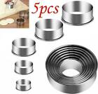 5PCS/SET Stainless Steel Round Donut Cookie Biscuit Cutter Baking Mold US New