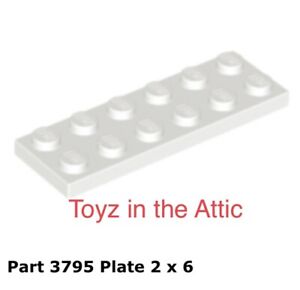 Lego 1x 3795 White Plate 2 x 6 Polaris 1 Space Lab 6972
