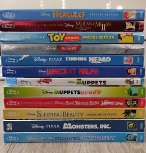 Lot of 12 Disney & Pixar Movies Blu-Ray + DVD Combo