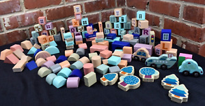 Magic Color City Wooden Building Blocks  Educational Toy 129 Pieces