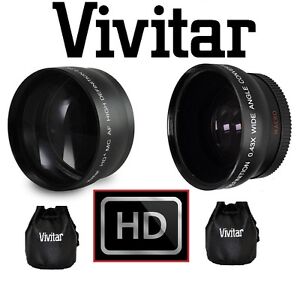 2-Pc HD Telephoto & Wide Angle Lens For Canon Vixia HF R72 R700 R70 R600 R62 R60