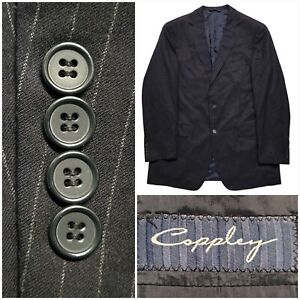 Coppley Suit Jacket Mens 44R Navy Blue Sport Coat Two Button Wool Blazer