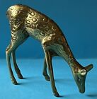 Vintage Brass Deer Figurine Grazing Doe 4.5