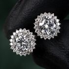 Round Solitaire VVS Lab Grown Diamond 14K White Gold  1.74Ct  Stud Earrings