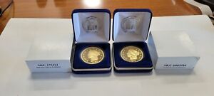 Lot Of 4 Gold Plated Coins - 1849 $20 Cld Prf, 1870 Dbl EA, 1927-D Dbl Eag, 1933
