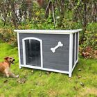 Large Wooden Dog House Outdoor Waterproof Pet Dog Cage Puppy Kennel Windproof US