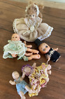 Lot VTG Baby Miniature Dolls Lots Of 5 Good Condition 4 W/ Crochet dress USA