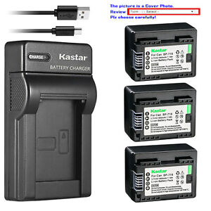 Kastar Battery Slim USB Charger for BP-718 & Canon VIXIA HF R600 HFR600 Camera