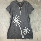 Chicos Dress Womens 3 Large Blue White Casual Pull Over Beach Dress Vacation