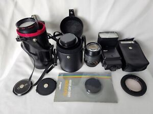 Lot Of Vintage Camera Lenses & Flashes - Untested - Minolta - Sears