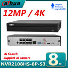 Original dahua 8CH 8POE 12MP 8MP 4K 8 ports NVR Network video Recorder NVR2108HS
