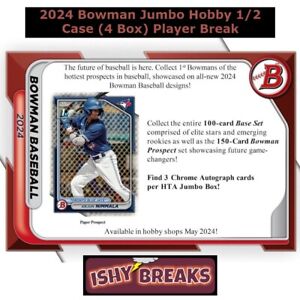 New ListingPaul Skenes Pittsburgh Pirates 2024 Bowman 1/2 Case Jumbo Hobby Player Break #2