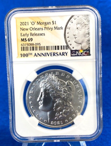 2021 O Morgan Silver Dollar $1 NGC MS69 100th Anniversary