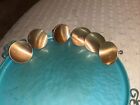 Vintage Mid-Century Satin Copper Round / Concave Cabinet Knobs Drawer Pull / 6