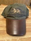 POLO COUNTRY, RALPH LAUREN, SPORTSMANS HAT, DARK GREEN WITH SMOOTH LEATHER BILL