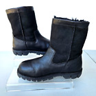 UGG Australia Beacon Mens Size 9 Black Leather Sheepskin Lined Boots 5485