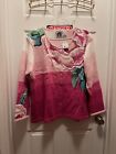 Vintage Storybook Knits Novelty Cardigan Sweater Size 3X Pink Tree Peony Sequins