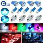 13x Car Interior LED Lights Package Kits For Dome Reading Lamp Plate Lamps Bulbs (For: MAN TGX)