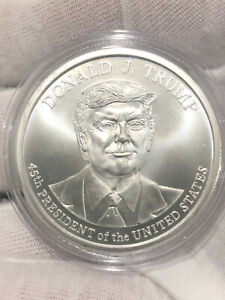 Donald Trump 2024 1 oz .999 Silver BU Coin 45th President Commemorative New MAGA