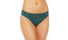 Calvin Klein Invisibles Mesh-Trim Thong QD3692 Victory Grey & Green Size Small