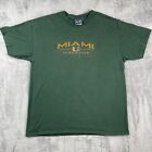 Vintage Miami Hurricanes Shirt Mens Large Green Embroidered Y2K University Sport