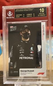 2020 TOPPS NOW FORMULA 1 #19 GEORGE RUSSELL BGS BLACK LABEL QUAD 10