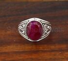 Natural Red Emerald Ring, 925 Sterling Silver Ring Women's Ring