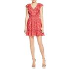Parker Womens Celeste Red Printed Lace-Up Knee-Length Casual Dress BHFO 9066