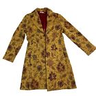 CABI Gold Brocade Floral Guinevere car coat style #179 Tapestry Trench sz 10