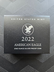 New Listing2022 W American Silver Eagle Proof  (22EA) US Mint Box & C.O.A.