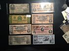 Large group of facsimile confederate currency old documents foreign currency see