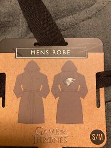 Game Of Thrones Men's Plush | Robe with Logo | Gray | Small/Medium