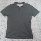 Pact Polo Shirt Mens Medium Gray Organic Cotton Lightweight Short Sleeve Casual