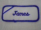 JAMES USED EMBROIDERED VINTAGE SEW ON NAME PATCH TAGS ASSORTED COLORS