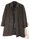 Di Silver Green Trench Coat Mens 44R Italian Cashmere Wool Blend Vintage 90s
